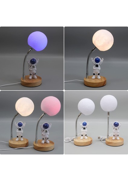3D Ay Astronot Masa Lambası LED 7 Renk Ubs Tel C (Yurt Dışından)
