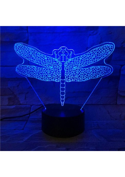 3D Illüzyon Gece Lambası LED Lamba Yusufçuk Böcek (Yurt Dışından)