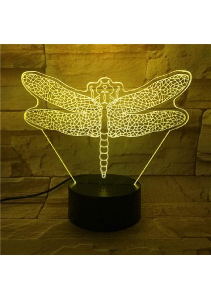 3D Illüzyon Gece Lambası LED Lamba Yusufçuk Böcek (Yurt Dışından)