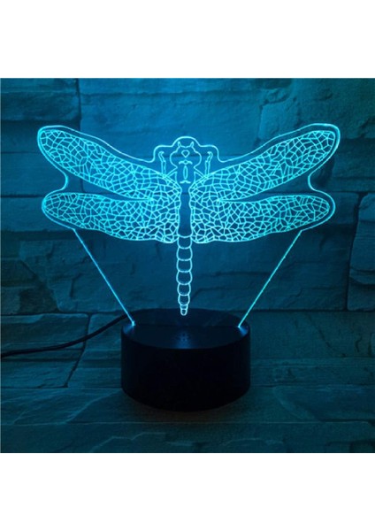 3D Illüzyon Gece Lambası LED Lamba Yusufçuk Böcek (Yurt Dışından)