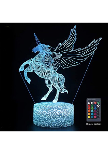 3D Optik Illüzyon Gece Lambası 7 LED Renk Değişimi (Yurt Dışından)