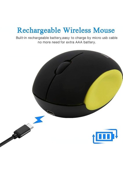 2.4ghz Kablosuz Fare Sevimli Küçük Sessiz Fare Taşınabilir Mini Şarj Edilebilir Optik Fareler Karikatür Bilgisayar Faresi 3 Düğmeler Dizüstü Bilgisayar Deskt Için Akülü Fare (Yurt Dışından) modelleri