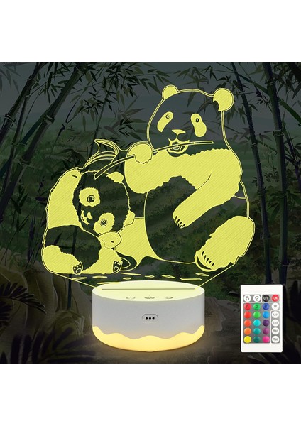 Panda Hediyesi, Panda 3D Gece Lambası Çocuk Optik (Yurt Dışından)