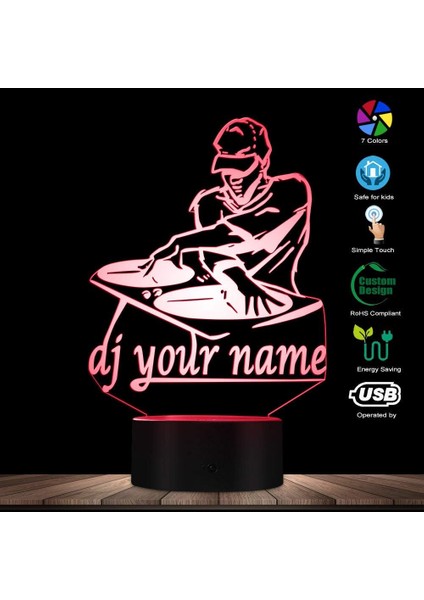 Dj Adınız Özel Gece Lambası Gif (Yurt Dışından) fırsatları