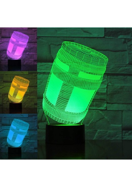 3D Chug Sürahi Oyunu Gece Lambası LED Dokunmatik Anahtar Dekoru (Yurt Dışından)