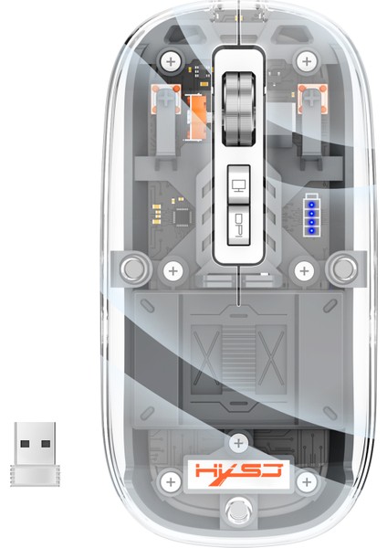 Şeffaf Oyun Faresi 2.4g Kablosuz Fare Rgb Işık ile Pc Gamer Dizüstü Bilgisayar Aksesuarları Için Şarj Edilebilir Fare (Yurt Dışından)