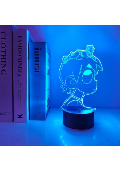 3D Gece Lambası LED Lamba Anime Işıkları Sensör Rengi (Yurt Dışından)