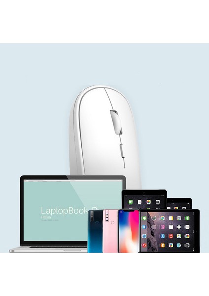 Kablosuz Bluetooth 2.4g Çift Modlu Fare Şarj Etme Sessiz Oyun Ofis Faresi (Yurt Dışından)
