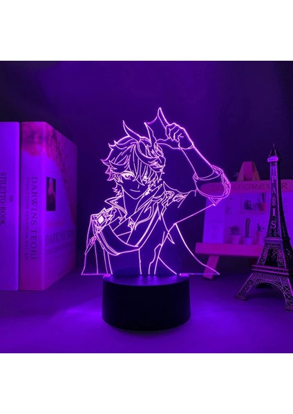 Genshin Impact Sükroz Lambası Oyun Işığı 3D LED Nigh 4 (Yurt Dışından)