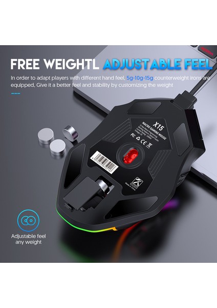 12800 Dpı Serbest Ağırlık Makro Rgb Oyun Faresi 12 Programlanabilir Tuş Oyun Faresi Rgb Işık Pc Mac Gun Pubg Dizüstü Bilgisayar Için Max Ila 6 Seviye (Yurt Dışından)