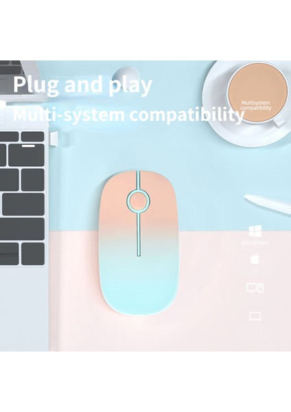 Moda Degrade Renk Pembe Mavi 2.4g Kablosuz Fare Bilgisayar Fare Oyun Pc Dizüstü Için 1600 Dpi Sessiz Ergonomik Mause (Yurt Dışından) fırsatları