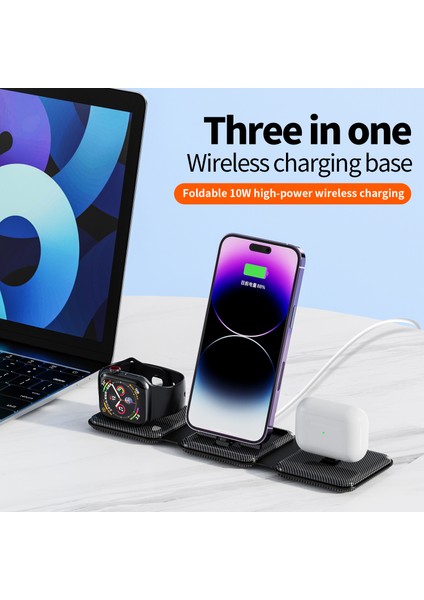 iphone Pro Kablosuz Şarj Iwatch Için 3'ü 1 Arada Katlanabilir Şarj Istasyonu (Yurt Dışından) modelleri
