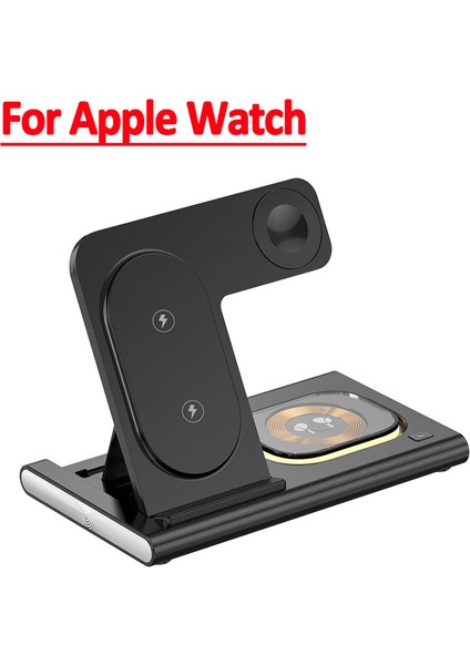30W Katlanabilir Hızlı Kablosuz Şarj Standı iPhone 14 13 12 Pro Apple Samsung Izle 8 7 6 5 Airpod 3 In 1 Şarj Istasyonu Istasyonu (Yurt Dışından)