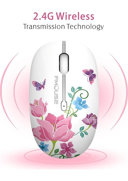 Kablosuz Fare USB Alıcılı Sevimli Sessiz Bilgisayar Fareleri, 2.4g Optik Kablosuz Seyahat Faresi 1600 Dpı Dizüstü Bilgisayar, Dizüstü Bilgisayar, Pc, Bilgisayar (Kelebek) ile Uyumlu (Yurt Dışından) modelleri
