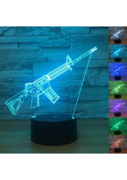 Soyutlayıcı 3D Makineli Tüfek Optik Yanılsama Gece Stili 7 (Yurt Dışından)