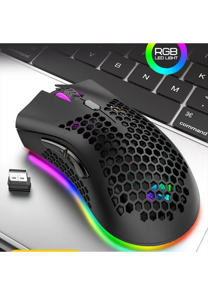 2.4 G Kablosuz USB Oyun Faresi 4000 Dpı Ergonomik Tasarım Rgb Oyun Faresi Pc Dizüstü Lol Gamer Için (Yurt Dışından)