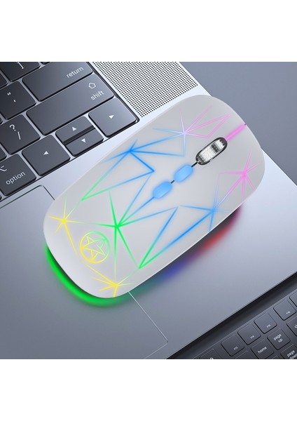 Şarj Edilebilir Rgb Kablosuz Fare USB 2.4 Ghz Bilgisayar Mause Gamer Fare LED Arkadan Aydınlatmalı Ergonomik Oyun Fareleri Pc Dizüstü Bilgisayar Için Sessiz (Yurt Dışından)