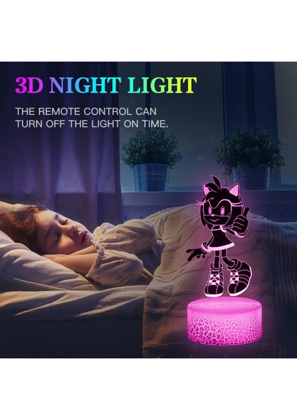 Anime Oyuncaklar Gece Lambası, 5 Pa 6 Adet ile 3D Illüzyon Lambası (Yurt Dışından)