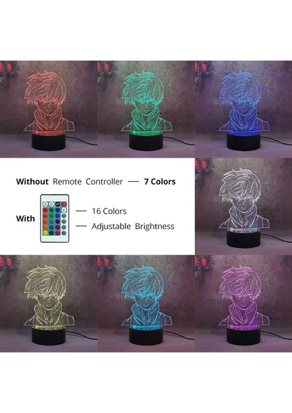 3D LED Gece Lambası Shoto Todoroki 16 Colo (Yurt Dışından) fiyatları