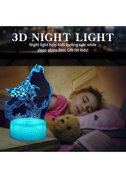 3D Anime Demon Slayer Gece Lambası 16 Renk (Yurt Dışından)