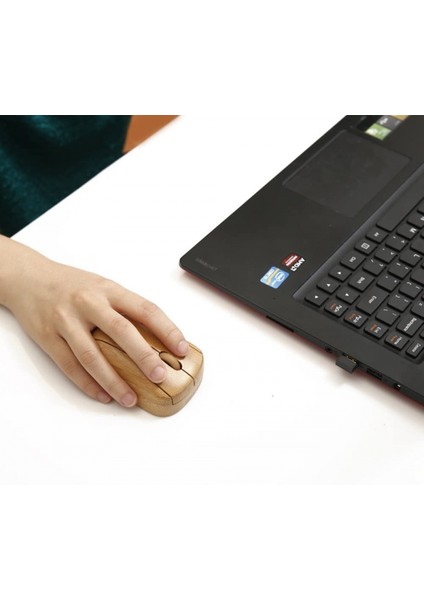 Dizüstü Bilgisayar, Pc, Dizüstü Bilgisayar, Bilgisayar, Macbook Sarı Için USB Alıcılı Kablosuz Optik Bambu Fare (Yurt Dışından)