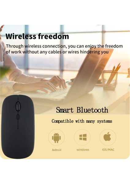 Şeker Renk Sessiz Fare 2.4g Kablosuz Şarj Bluetooth Iki Modlu Fare 1200 Dpi USB Kablolu Pc Dizüstü Dizüstü Bilgisayar (Yurt Dışından) fiyatları