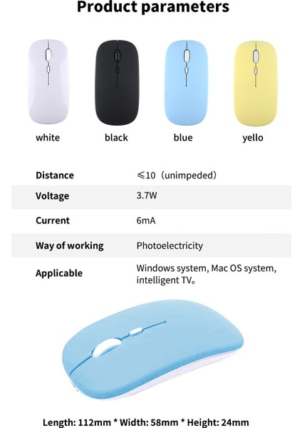 Şeker Renk Sessiz Fare 2.4g Kablosuz Şarj Bluetooth Iki Modlu Fare 1200 Dpi USB Kablolu Pc Dizüstü Dizüstü Bilgisayar (Yurt Dışından) indirimleri