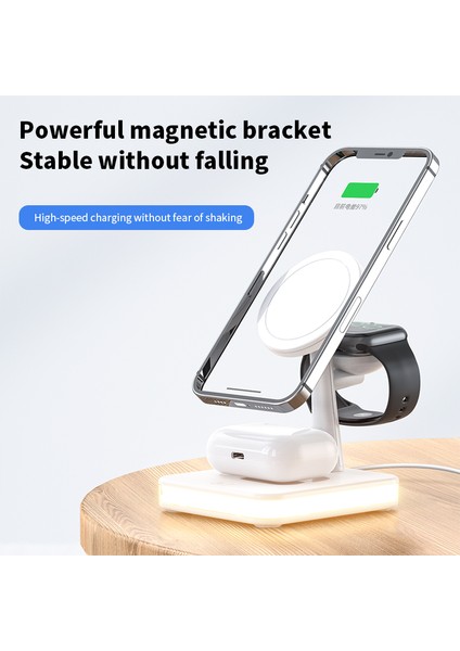 30W 3 In 1 Manyetik Kablosuz Şarj Standı iPhone 12 13 14 Pro Max Apple Watch 8 7 6 5 Hızlı Şarj Istasyonu (Yurt Dışından) modelleri