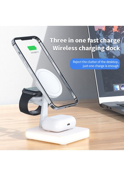 30W 3 In 1 Manyetik Kablosuz Şarj Standı iPhone 12 13 14 Pro Max Apple Watch 8 7 6 5 Hızlı Şarj Istasyonu (Yurt Dışından) indirimleri