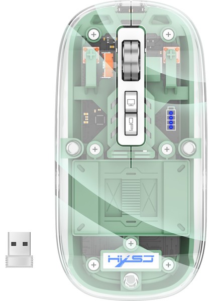 Şeffaf Oyun Faresi 2.4g Kablosuz Fare Rgb Işık ile Pc Gamer Dizüstü Bilgisayar Aksesuarları Için Şarj Edilebilir Fare (Yurt Dışından)