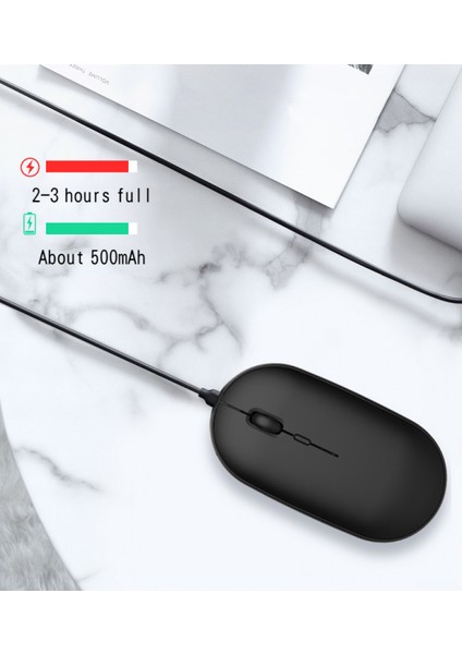 Bluetooth Fare Şarjı Çift Modlu Fare Sessiz ve Taze, Masaüstü, Dizüstü Bilgisayar, Cep Telefonu, Tablet, iPad Için Uygun Pembe (Yurt Dışından)