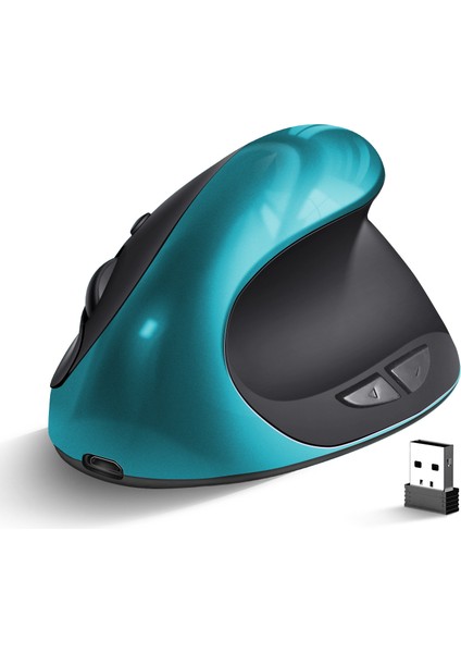 BTS-908 Sıcak Satış Şarj Edilebilir Dikey Fare Ergonomik Kablosuz Fare 2.4g USB Alıcı 1600 Ayarlanabilir Dpı 6 Düğme Fare (Yurt Dışından)