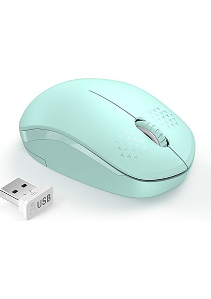 Kablosuz Fare, USB Alıcılı 2.4g Gürültüsüz Fare - Windows Sistemli Pc, Tablet, Dizüstü Bilgisayar Için Taşınabilir Bilgisayar Fareleri - Nane Yeşili ST-001 (Yurt Dışından)