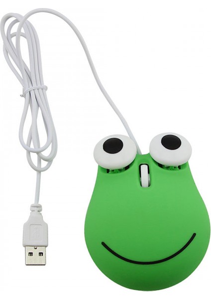 Sevimli Hayvan Ayı Şekli USB Kablolu Kablolu Fare Optik Fare Dizüstü Dizüstü 1600 Dpı 3 Düğmeler ile 3.2ft Kordon Yeşil Kurbağa (Yurt Dışından)