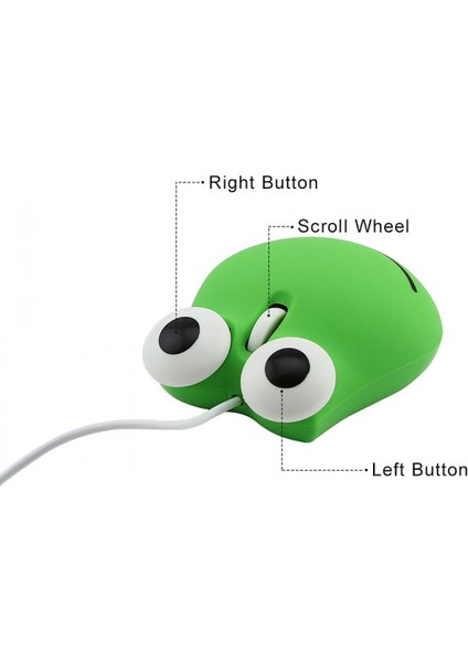 Sevimli Hayvan Ayı Şekli USB Kablolu Kablolu Fare Optik Fare Dizüstü Dizüstü 1600 Dpı 3 Düğmeler ile 3.2ft Kordon Yeşil Kurbağa (Yurt Dışından) fiyatları
