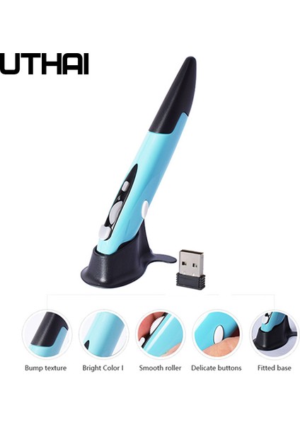 Uthaı Yeni 2.4g Kablosuz Fare Kalem Kişilik Yaratıcı Dikey Kalem Şeklinde Stylus Pil Fare Pc ve Dizüstü Fareler Için Uygun (Yurt Dışından)