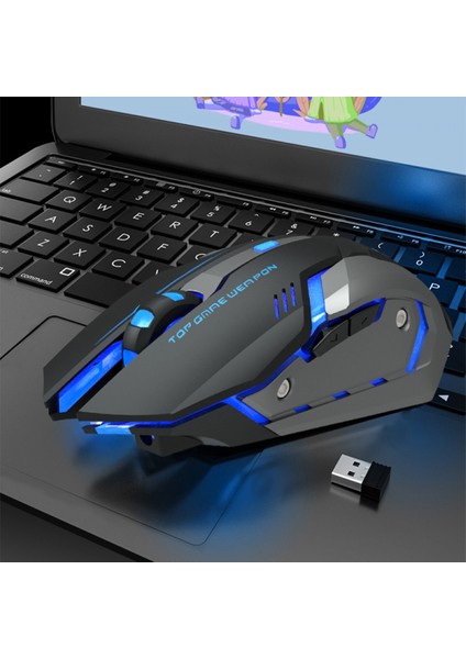 Kablosuz Oyun Faresi, Şarj Edilebilir Sessiz Fare 7 Solunum LED Işık USB Alıcılı Optik Fare, Bilgisayar/dizüstü Bilgisayar/mac/pc Için 1600 Dpı Yüksek Hassasiyetli Lazer (Yurt Dışından)
