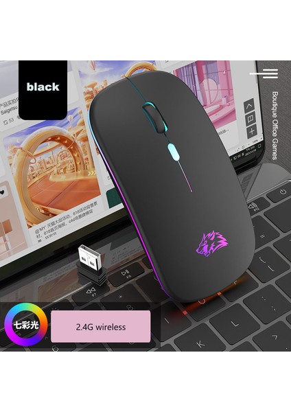 Ziyoulang Şarj Edilebilir Bluetooth Fare, 2.4g Çift Mod, Yedi Renk Solunum Işığı Sessiz Düğmesi, Pc, Ipad, Dizüstü Bilgisayar Için Uygun (Yurt Dışından)