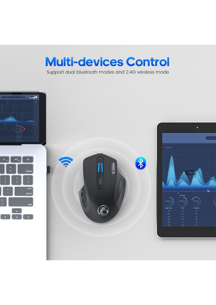 Şarj Edilebilir Bilgisayar Fareleri Wirless Oyun Faresi Kablosuz Fare Bluetooth Fare Ergonomik Sessiz USB Mause Gamer Dizüstü Pc Için (Yurt Dışından) indirimleri