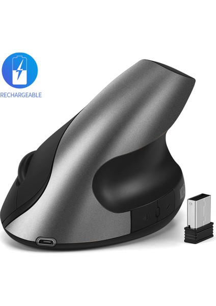 Yaratıcı Ergonomik Optik Sessiz 2.4g Kablosuz Fare Şarj Edilebilir Dikey Kavrama Dizüstü Bilgisayarlar Için Yüksek Hassasiyet (Yurt Dışından)