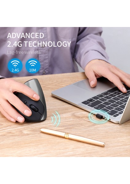 Yaratıcı Ergonomik Optik Sessiz 2.4g Kablosuz Fare Şarj Edilebilir Dikey Kavrama Dizüstü Bilgisayarlar Için Yüksek Hassasiyet (Yurt Dışından) fiyatları