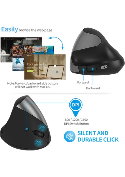 Yaratıcı Ergonomik Optik Sessiz 2.4g Kablosuz Fare Şarj Edilebilir Dikey Kavrama Dizüstü Bilgisayarlar Için Yüksek Hassasiyet (Yurt Dışından) indirimleri