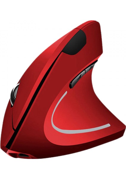 Kablosuz Dikey Fare, 800/1000/1200/1600 Ayarlanabilir Dpı Bilgisayarlar ve Dizüstü Bilgisayarlar Için Yüksek Hassasiyetli Ergonomik USB Fare Kırmızı (Yurt Dışından)