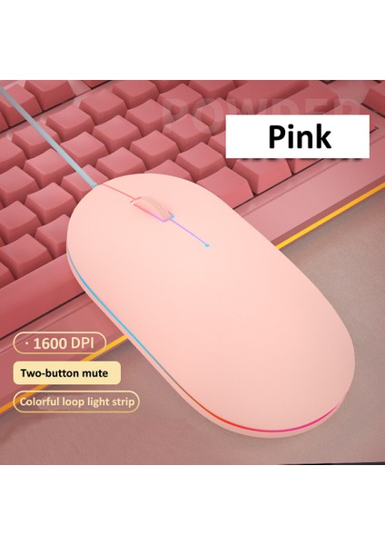 Hkxa Kablolu Fare Sevimli Mini Rgb Arkadan Aydınlatmalı Fare Tasarım Ergonomik Mause USB 1600 Dpı Optik Fare Yaratıcı Bilgisayar Pc Laptop Için (Yurt Dışından)