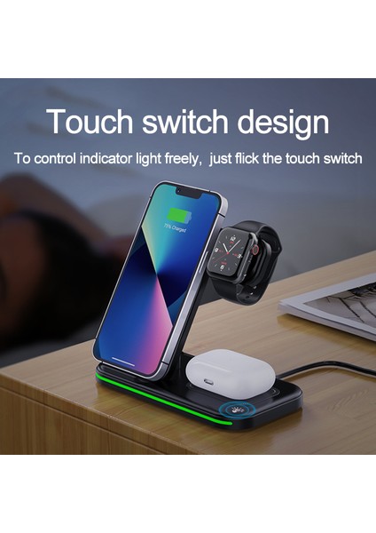 30W 3 In 1 Kablosuz Şarj Standı iPhone 14 13 12 11 Apple Watch Pro Iwatch 8 7 Katlanabilir Hızlı Şarj Istasyonu (Yurt Dışından) modelleri