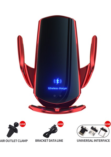 15W Araç Kablosuz Şarj Cihazı iPhone 14 13 12 11 Samsung Xiaomi Manyetik USB Kızılötesi Araç Telefonu Tutucu Hızlı Şarj Istasyonu (Yurt Dışından)