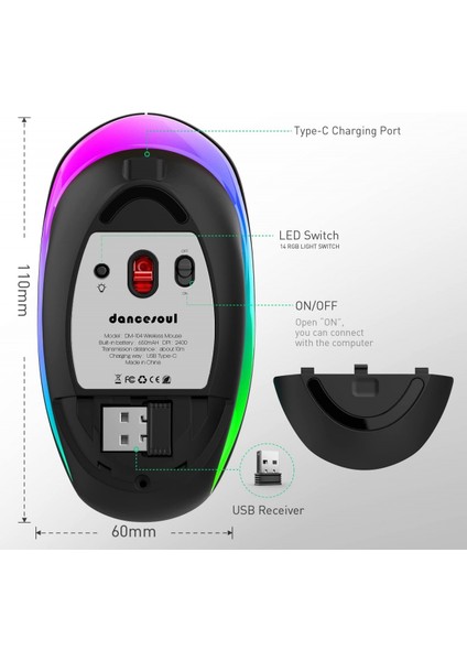Kablosuz Oyun Faresi Şarj Edilebilir, USB Alıcılı 2.4g Gürültüsüz Fare - Pc, Tablet, Dizüstü Bilgisayar Için Taşınabilir Bilgisayar Faresi - Siyah (Yurt Dışından) fiyatları