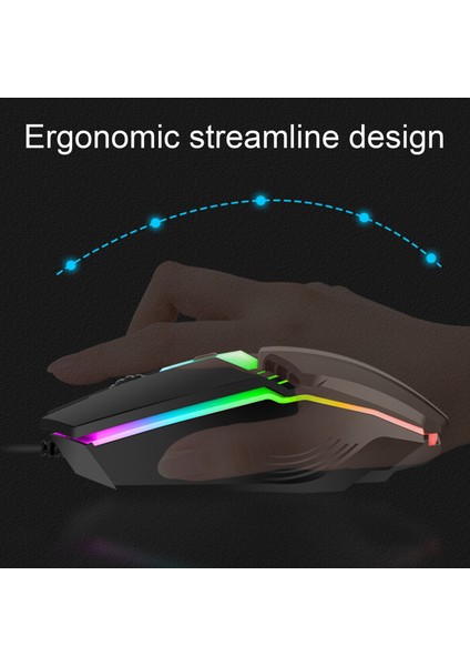 Sessiz Kablolu Oyun Faresi 1600 Dpı USB Fare Rgb Arkadan Aydınlatmalı Dilsiz Fareler Masaüstü Dizüstü Bilgisayar Oyun Faresi (Yurt Dışından) indirimleri