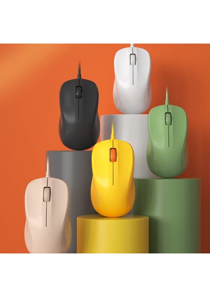 Sessiz Kablolu Fare Dizüstü Masaüstü Bilgisayar Faresi Bilgisayar Faresi USB Fare Sakin Siyah (Yurt Dışından)
