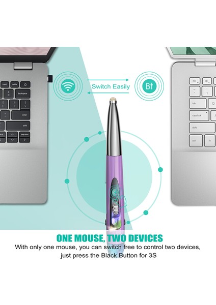 Işıklı 2.4g Kablosuz Fare Kalem Dikey Kalem Şeklinde Fareler Dizüstü Tablet Bilgisayar Aksesuarları Için Uygun Çift Mod (Yurt Dışından) modelleri